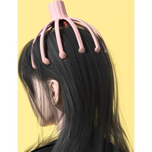 Electric Octopus Claw Scalp Massager Hands Free Therapeutic Head Scratcher Relief Hair Stimulation Rechargable Stress Relief New