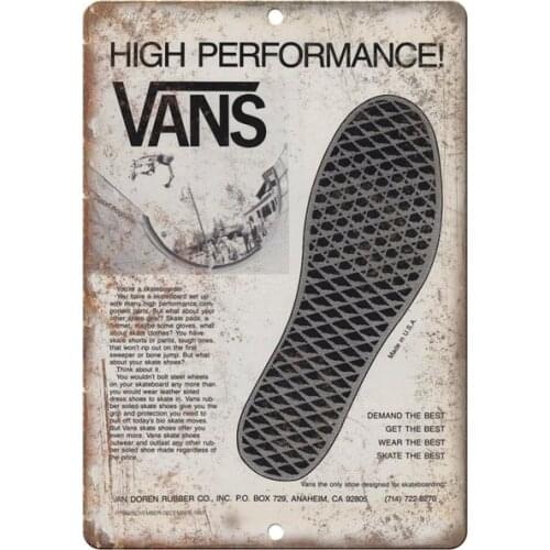 Vans-zapatillas de deporte de estaño, decoración artística de pared, vintage, aluminio, retro, metal