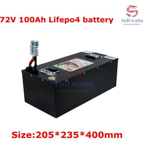 Customized 72v 100ah Lifepo4 Battery Pack BMS 100A for 6000W Electric Motorcycle Golf Car Forklift EV + 10A Charger