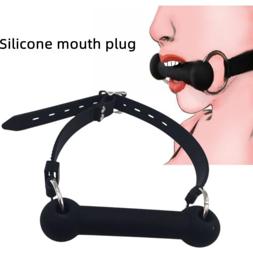 Erotic Toys PU Leather Open Mouth Gag Silicone Bite Gag Dog Bone Ball Fetish bdsm Bondage Restraints Sex Toys for Couples
