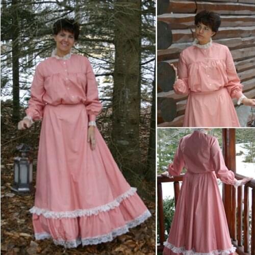 History!Customer-made Pink Victorian dress 1860s Civil war Dress Scarlett Theater Costume Halloween Renaissance Dress V-459