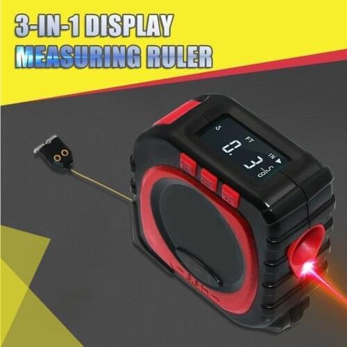 3-in-1 Display Measuring Ruler Laser Tape Measure Roulette Distance Meter Rangefinder Electronic Ruler LCD Display Measuring