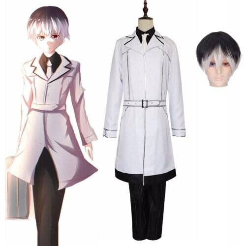 JP Anime Tokyo Ghoul Re Sasaki Haise Ken Kaneki Cosplay Costume Men Women Full Set White Halloween Party Uniform Wig