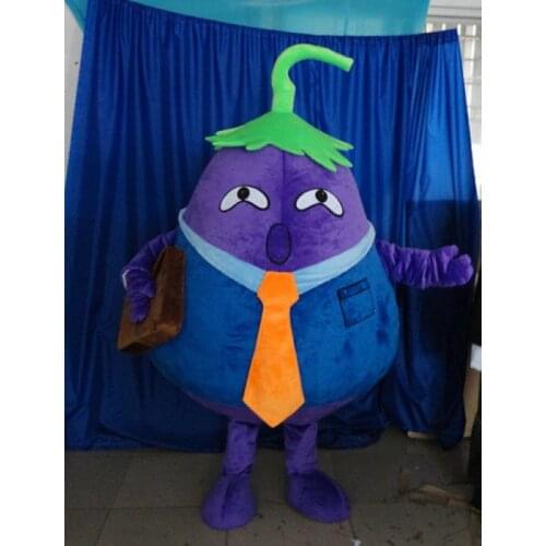 Adult purple eggplant mascot costume vegetable custom cartoon character cosplay eggplants family