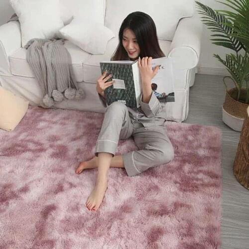 Thick Tie-dye Carpet for Living Room Plush Rug Coffee Table Bedroom Fluffy Floor Carpets Cute Window Bedside Blanket Floor Mat