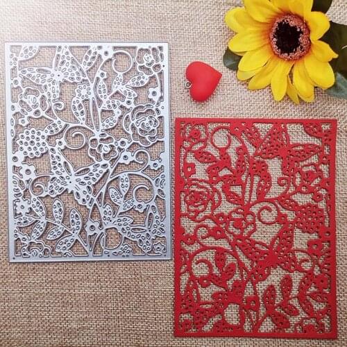 Metal Cutting Dies Hollow Flower Grid New Scrapbook Paper Decoration Template Embossing New DIY Paper Card Craft 100*130mm