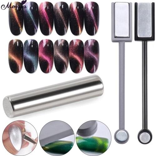 Monja 3 Styles Dual End Nail Art Magnetic Stick UV Gel Pattern DIY Design Cat Eye Effect Strong Magical Magnet Manicure Tool
