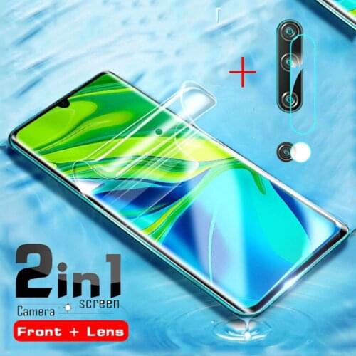 2 In 1 Soft Hydrogel for Xiaomi Note 10 Lite Film Screen Protector Xiao Mi 10 Pro Camera Lens Protective Xiomi Note 10 Light