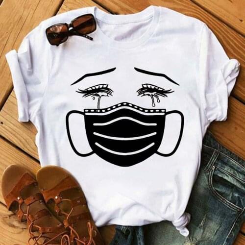 New Graphic T Shirts for Women Fashion Leopard Mask Eyelash Printed woman tshirts Casual Short Sleeves Kawaii Girls Tops Tees