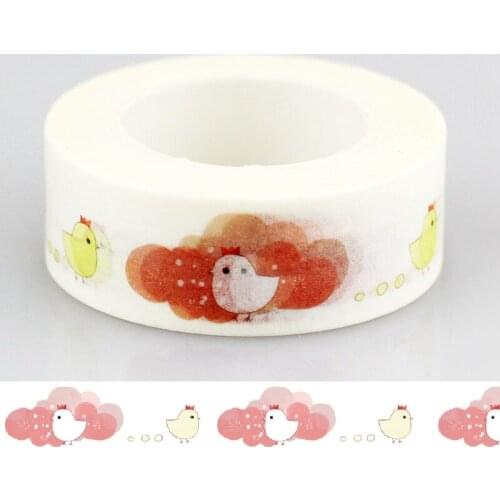 Easter DIY Japanese Paper Washi Tape Cute Chick Masking Tape Adhesive Tapes Stickers Decorative Stationery Tape 1.5cm*10m