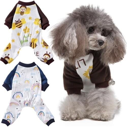 Pet 4 Legged Pajamas Cute Fashion Casual Homewear Cotton Outfit Puppy All Seasons Apparel Jumpsuit Soft Puppy Chihuahua Clothes