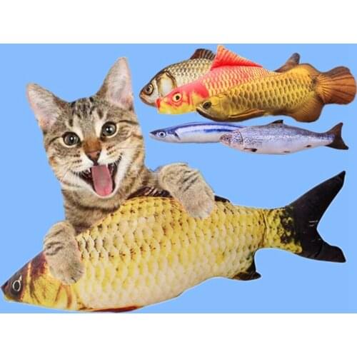 Pet Plush Toys Creative 3D Carp Fish Shape Cat Toy Gift Catnip Fish Stuffed Pillow Doll Simulation Fish Playing Toy Pet Supplies