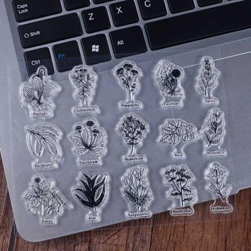Transparent Clear Stamps Plant grass Leaves for Scrapbooking DIY Silicone Seal Photo Album Decor Embossing Folder Template Sheet