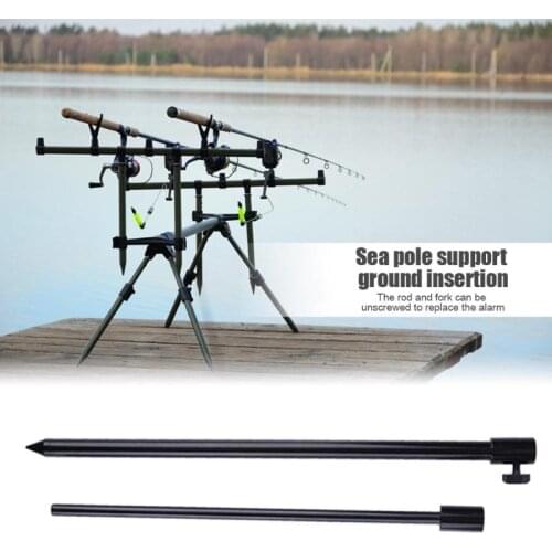 Carp Fishing Bank Stick Adjustable Aluminum Bandstick for Bite Alarm Extension Rod Fishing Tackle Accessories Black