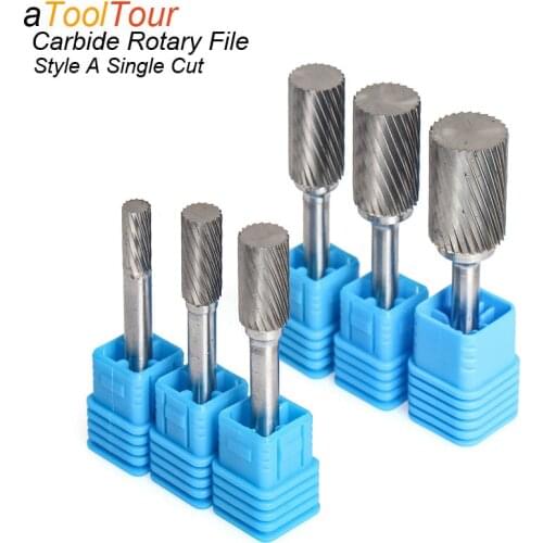 Style A Single Cut Tungsten Steel Rotary File Carving Grinder Abrasive Tools Carbide Burr Milling Cutter Drill For Metal 3-16mm