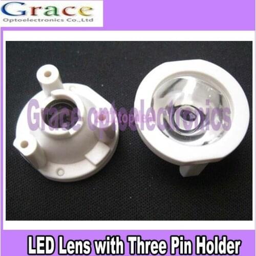 5,8,15,30,45,60,90,120 Degree LED Lens with Three Pin Holder for 1 3 5W led #w