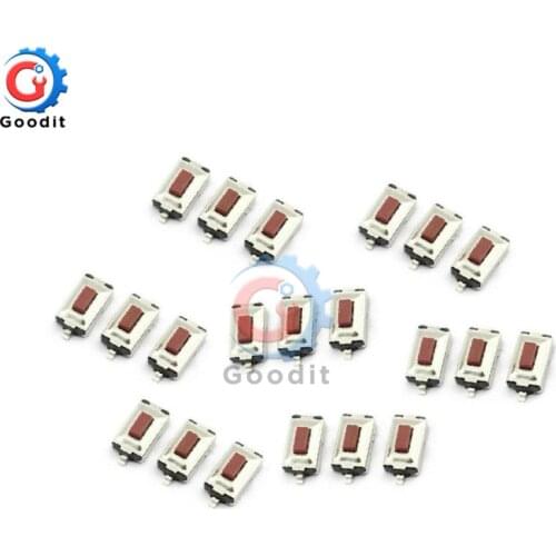 100pcs 3X6X2.5mm Tactile Push Button Switch Tact Switches Mini Micro Switch 2-Pin SMD