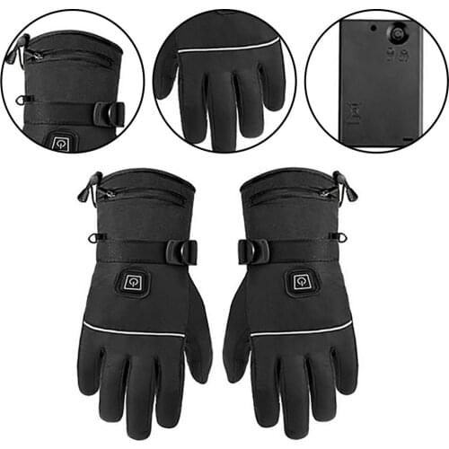 Waterproof Motorcycle Gloves Heated Moto Heating USB Hand Warmer Electric Thermal Heated Gloves Battery Powered Gloves Durable