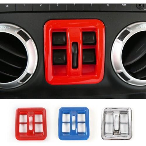 1Pcs New Window Switch Button Frame Cover Trim Decoration Sticker for Jeep Wrangler 2011-2016 Car-styling Free Shipping