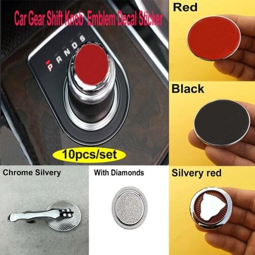 10pcs 42mm Car Interior Accessory Gear Shift Knob Emblem Button Sticker Covers For XFL XEL F-PACE XJL XE XF XJ Metal/ABS