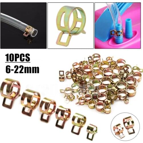 10PCS 6-22mm Car & Truck Spring Clips Fuel Oil Water Hose Clip Pipe Tube Clamp Fastener Cooling Systems Parts Accessories