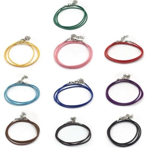 100x Waxed Necklace Cord with Lobster Clasp for Making Jewelry for Handicrafts