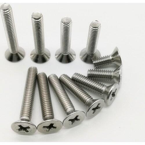 200-500PCS/LOT GB819 Metric M2.5 304 Stainless Steel Flat Head Cross Countersunk Head Screw