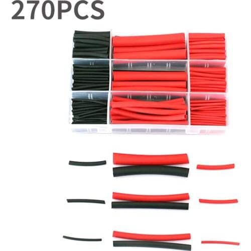 270PCS 3:1 6 Size Red Black Heat Shrink Tube kit with Glue Dual Wall Tubing Shrinkable Tube