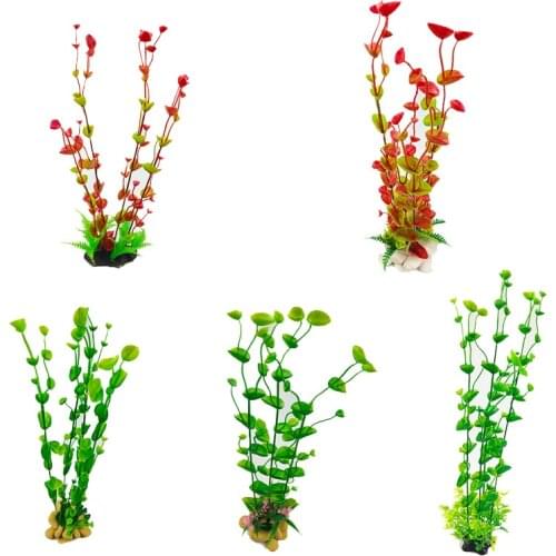 New 30cm high Green/Red Underwater Plastic Artificial Aquarium Plants for Fish Tank Decoration, long size Water Grass Waterweed