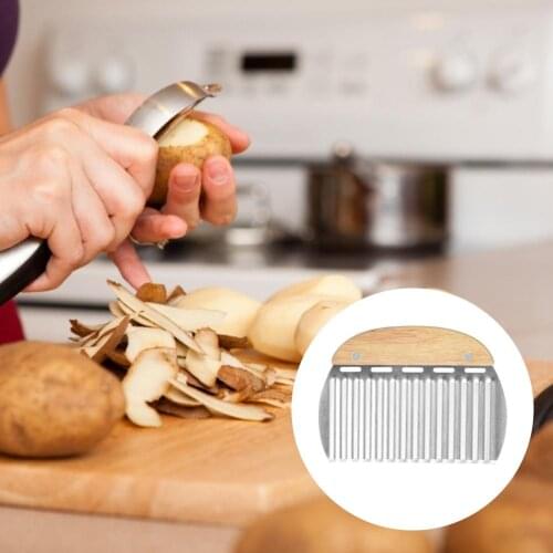Crinkle Cutters Vegetable French Fry Slicer Stainless Steel Chopping Cutter for Kitchen Gadgets