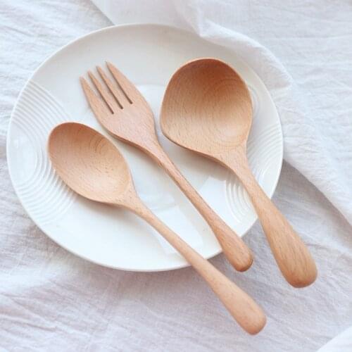 Japanese Style Handle Simple Wooden Rice Spoon Creative Small Fresh Cutlery