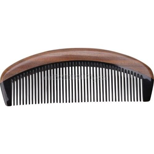 Natural Green Sandalwood Ox Horn Wood Comb Beard Makeup Tool Massage Hair Care