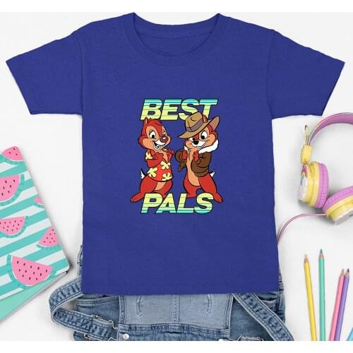 Children Disney T-Shirts Summer New Products Casual Fashion Style Chip 'n' Dale Cartoon Printing Comfortable Unisex T Shirts Kid