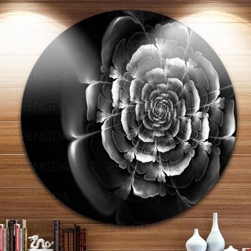 Canvas Painting Wall Art Silver Dark Rose HD Printing Poster Home Decorative Modern Round Living Room Modular Pictures No Frame