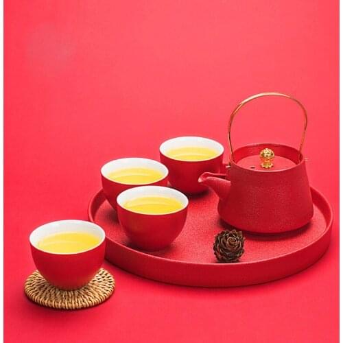 Chinese Wedding Ceramic Tea Set Teapot Cup China Porcelain Tea Service Set for Adults Teaware
