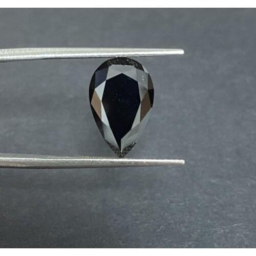 Lab Synthetic Pear 13*18mm Big Size Black Color Moissanite Gemstone for Jewelry Setting