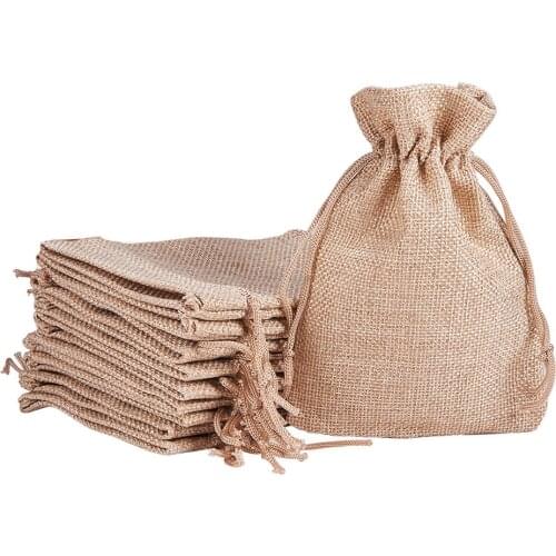 20Pcs/Set Linen Drawstring Bag Jewelry Gift Pocket Candy Packaging Gift Bags Small Pouch Snacks Storage Pack