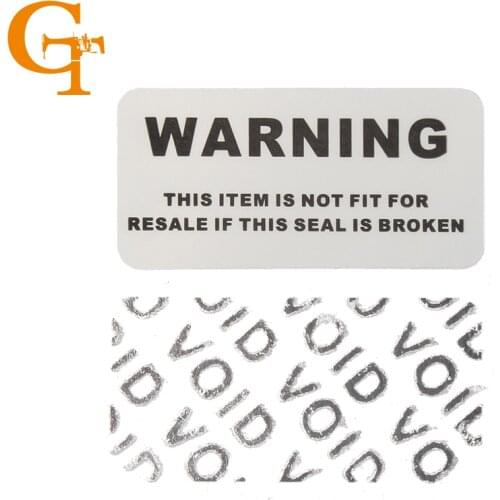 Matte silver VOID sticker security warranty seal label "VOID" if removed, electronic product one time use warning seal stickers
