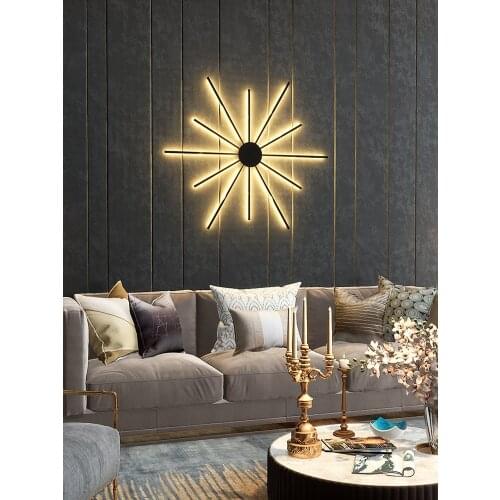 Nordic minimalist line wall lamp living room bedroom bedside aisle corridor background wall lamp creative decorative lighting