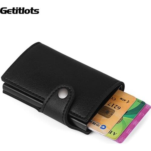 New Men Card Wallet With Back Pocket ID Business Card Holder RFID Blocking Magic Wallet Automatic Pop Up Credit Card Coin Purse