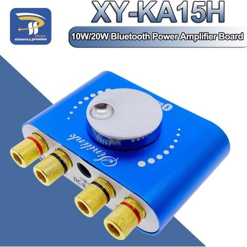 Bluetooth 5.0 10W/15W/20W Stereo Power Amplifier Board Mobile Control APP DC 12V/24V High Power Digital Module XY-KA15H