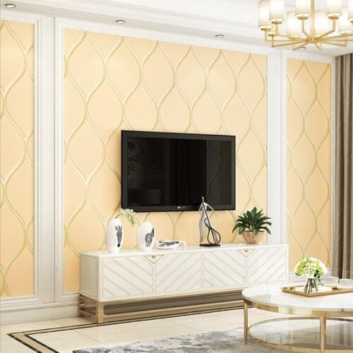 Q QIHANG Modern Minimalist Curve Stripes 3D Bedroom Living Room Non-woven Wallpaper 0.53m*10m=5.3m2