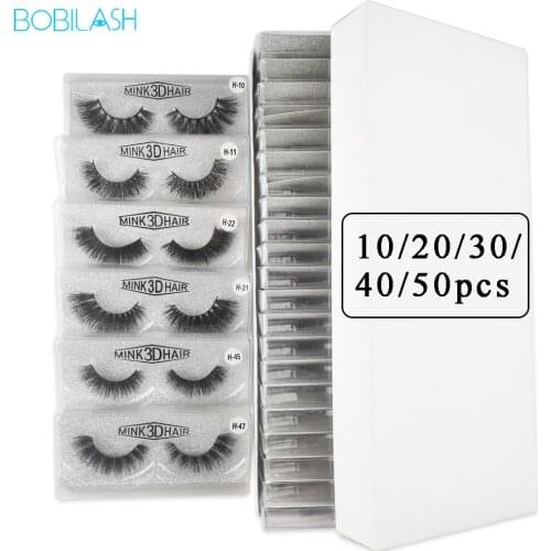 10/20/30/40/50 Pairs Wholesale 3D Mink Eyelashes Handmade Natural Soft Mink Lashes Beauty Makeup Tools For Lashes Extention