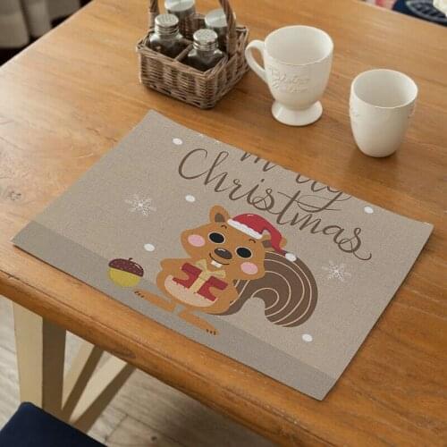 Fuwatacchi Christmas Tableware Durable Dinner Table Placemat Tea Party Decor Kitchen Accessories Bowl Cup Pads Drink Coasters