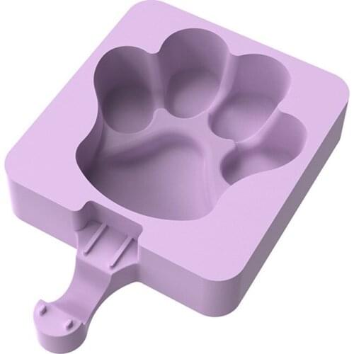 Cute Cat Paw Shape Silicone Ice Cream Mold Popsicle Tray Ice Cream Tubs Diy Making Mold Dessert Ice Cream Mould With 50*Sticks