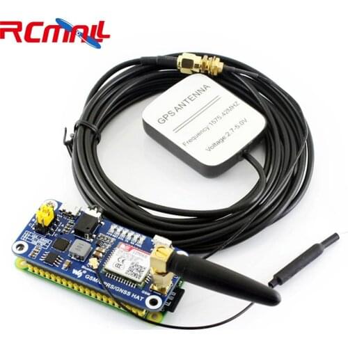 SIM868 GSM GPRS GNSS Bluetooth 3.0 HAT for Raspberry Pi 2B/3B/Zero/Zero W Support SMS Phone Call CP2102 UART WS0005