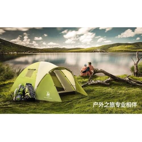 Camping tent 3-4 Person Ultralight Tent Camp Equipment 190D Double-layer 3-4 Man 4 season outing big space high quality family