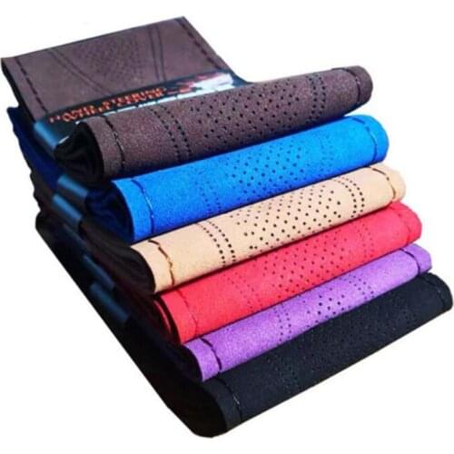 Unique New Suede Material Car Steering Wheel Cover Size 38cm For VW Skoda Chevrolet Ford Nissan Kia BMW Hyundai Toyota etc