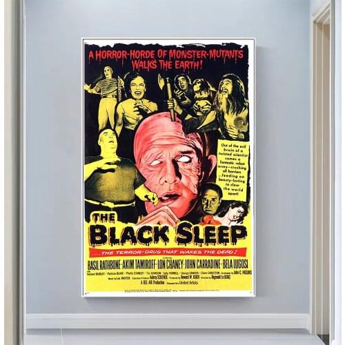 V0761 The Black Sleep Vintage Classic Movie Wall Silk Cloth HD Poster Art Home Decoration Gift