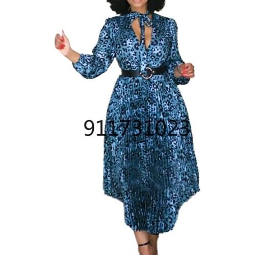 2021 Spring and Autumn African Women Long Sleeve Printing Polyester Dress African Dresses for Women African Clothes